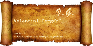 Valentini Gergő névjegykártya